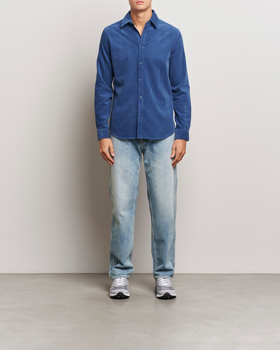 Herre | Skjorter | Samsøe Samsøe | Liam Baby Cord Shirt True Navy