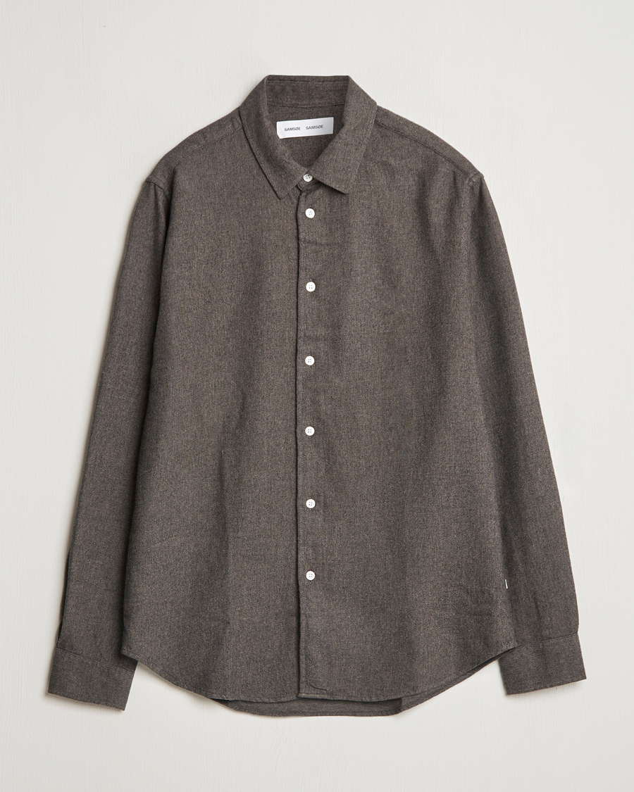 Herre | Skjorter | Samsøe Samsøe | Liam Brushed Flannel Shirt Major Brown Melange