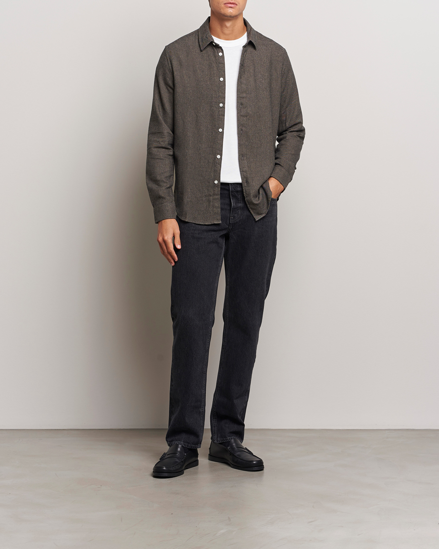 Herre | Skjorter | Samsøe Samsøe | Liam Brushed Flannel Shirt Major Brown Melange