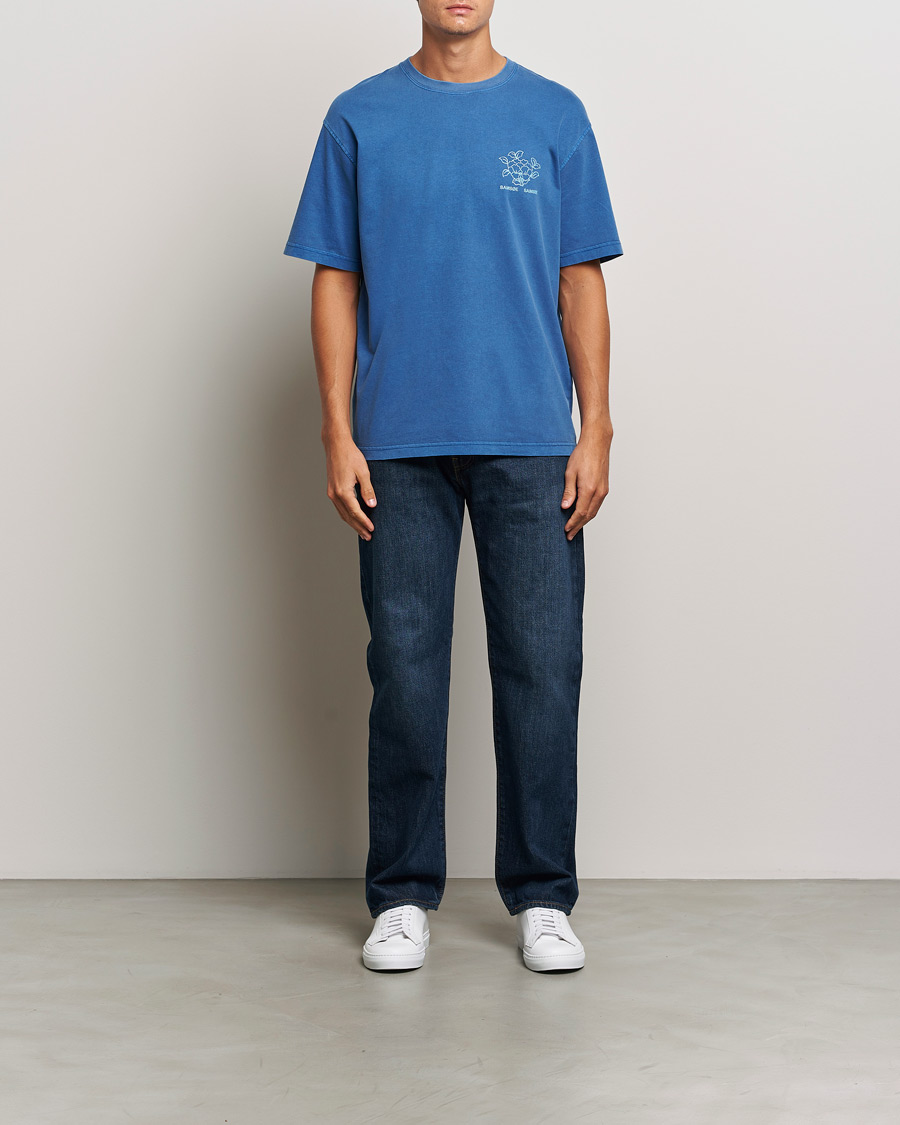 Herre | T-Shirts | Samsøe Samsøe | Poetry Printed T-Shirt True Navy Lotus
