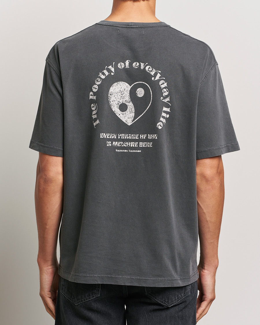 Herre | T-Shirts | Samsøe Samsøe | Poetry Printed T-Shirt Black Zen