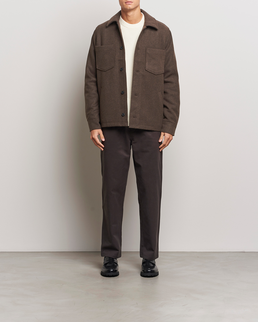Herre | Jakker | Samsøe Samsøe | Pally Padded Shirt Jacket Chocolate Brown