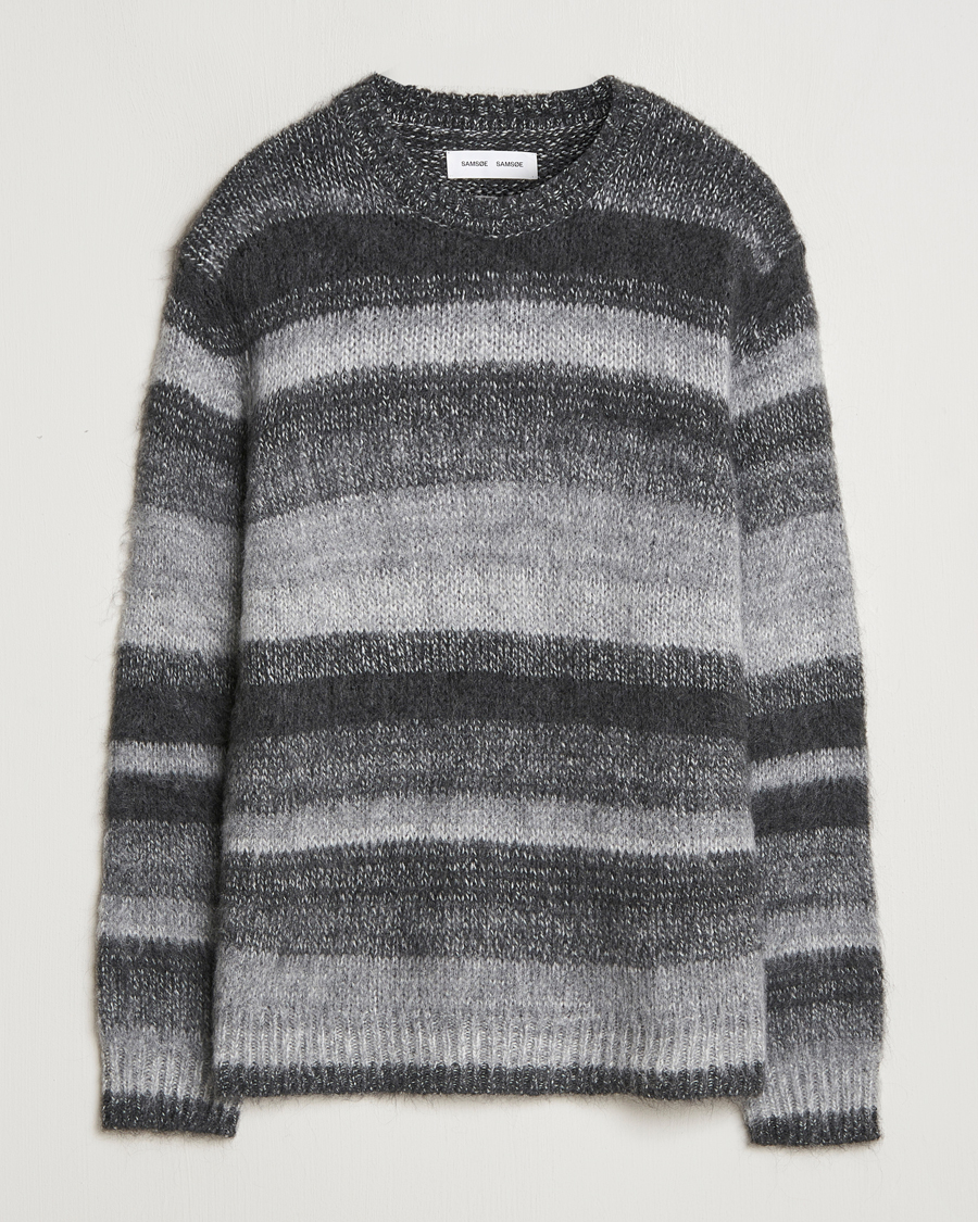 Herre | Gensere | Samsøe Samsøe | Saarin Mohair Striped Sweater Grey