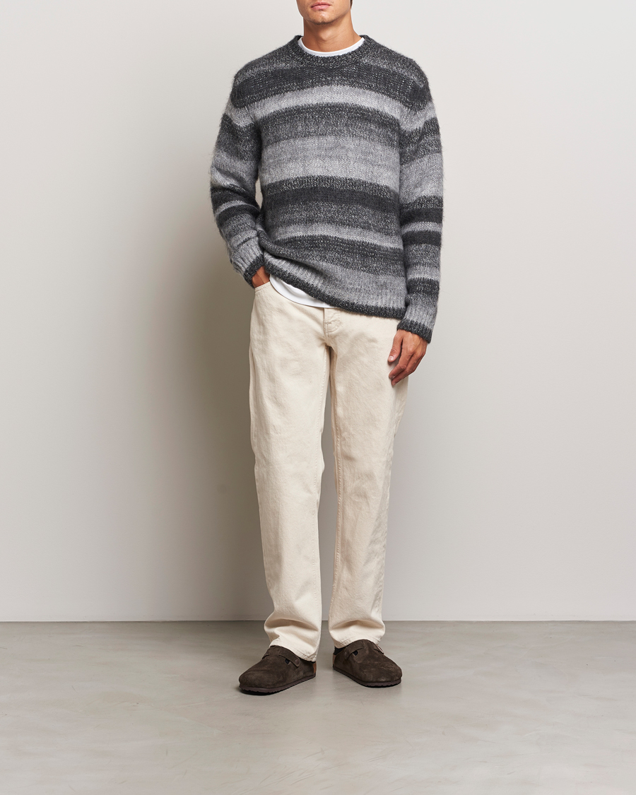 Herre | Gensere | Samsøe Samsøe | Saarin Mohair Striped Sweater Grey