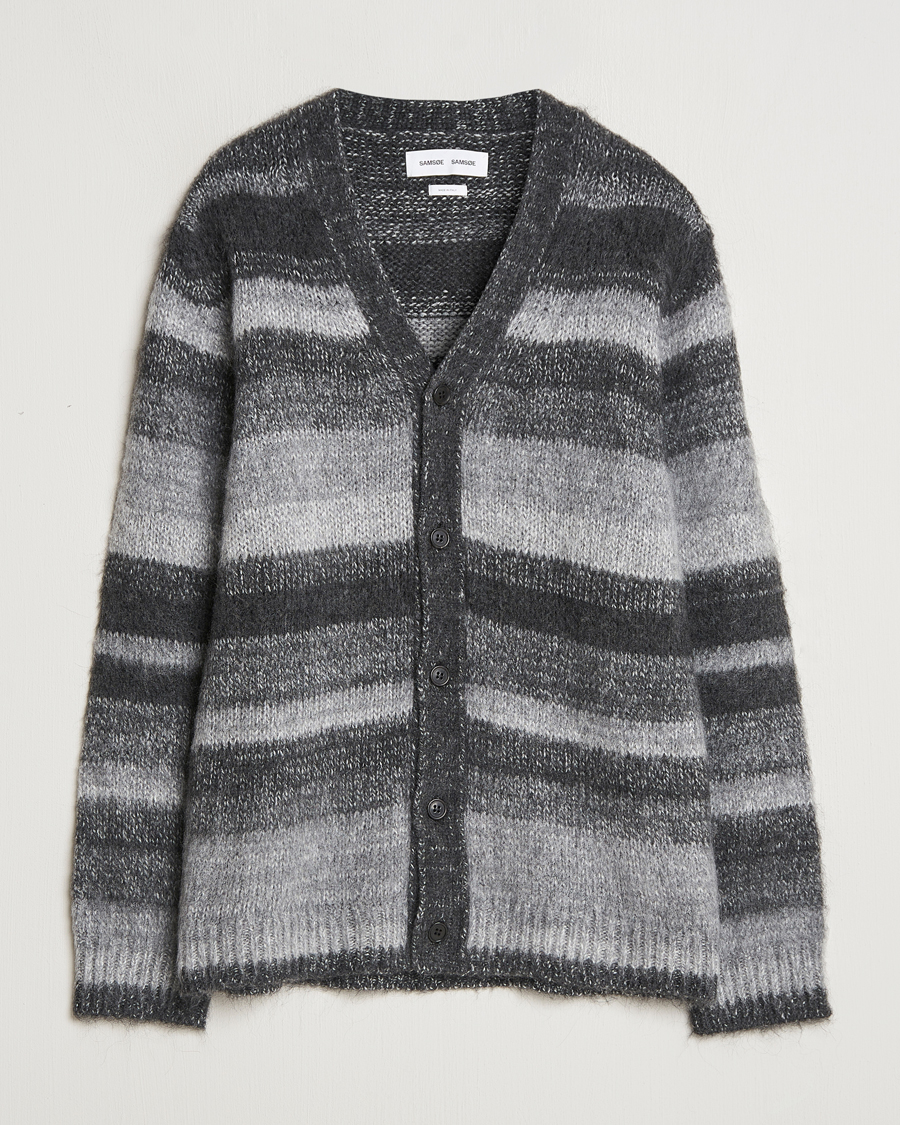 Herre | Gensere | Samsøe Samsøe | Ari Mohair Striped Cardigan Grey