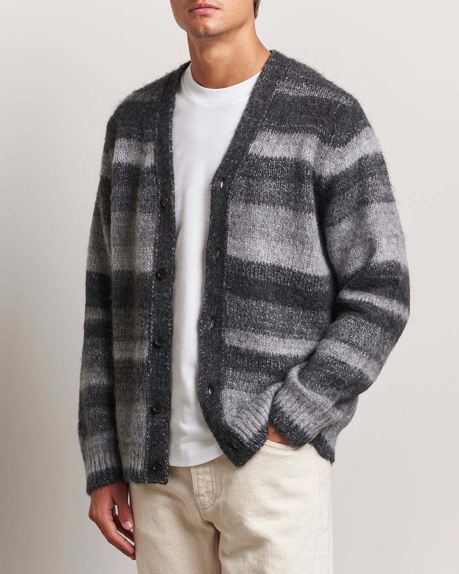 Herre | Gensere | Samsøe Samsøe | Ari Mohair Striped Cardigan Grey