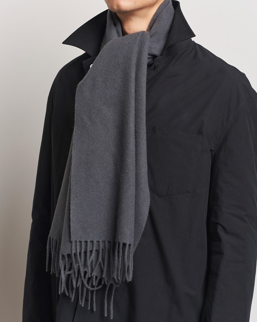 Herre | Samsøe Samsøe Efin Wool Scarf Black Oyster | Samsøe Samsøe | Efin Wool Scarf Black Oyster