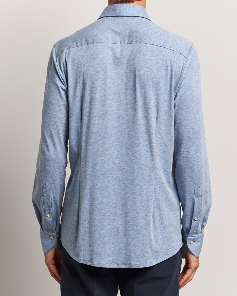 Herre | Skjorter | Stenströms | Slimline 4-Way Stretch Jersey Shirt Blue