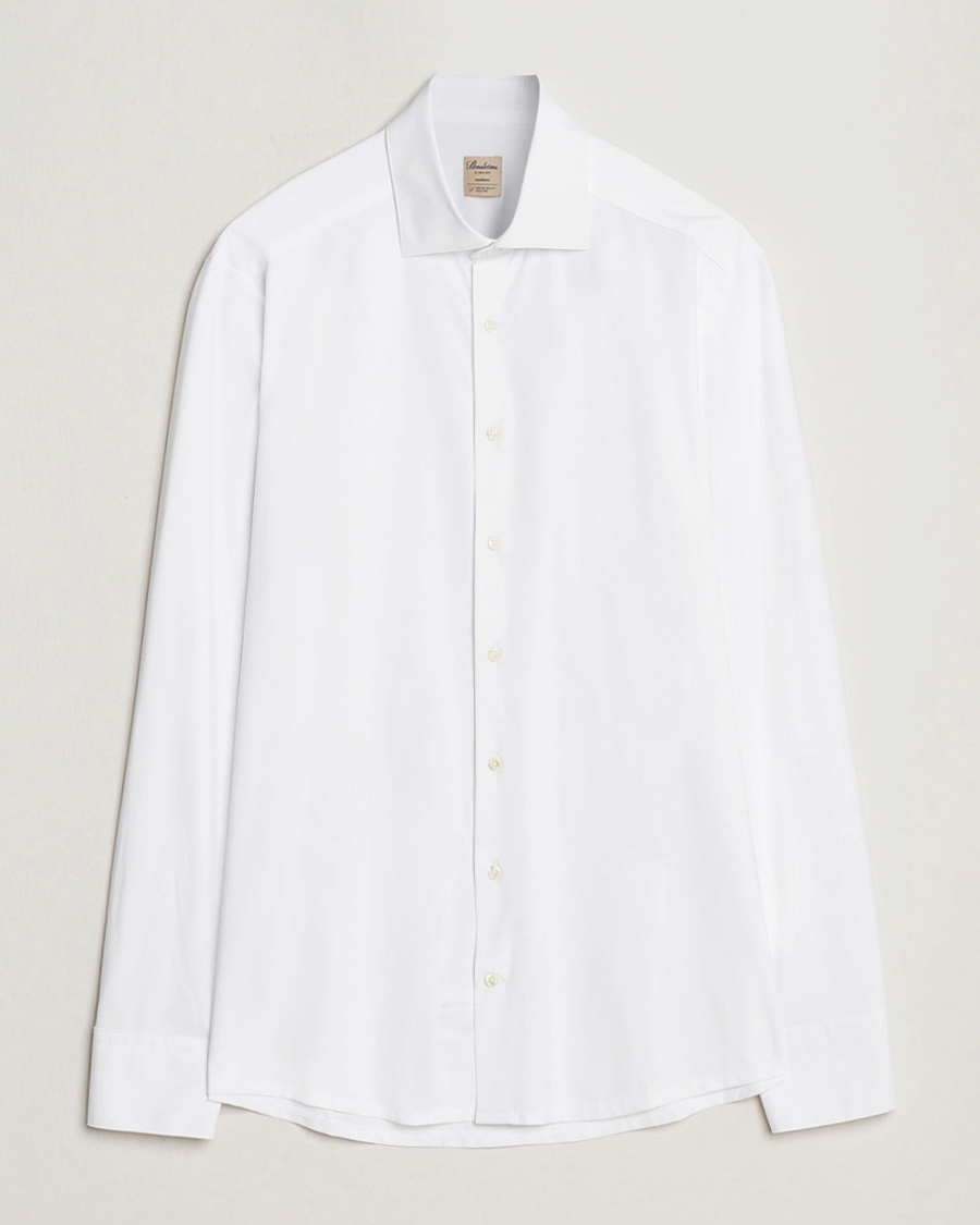 Herre | Skjorter | Stenströms | Slimline Stretch Jersey Shirt White