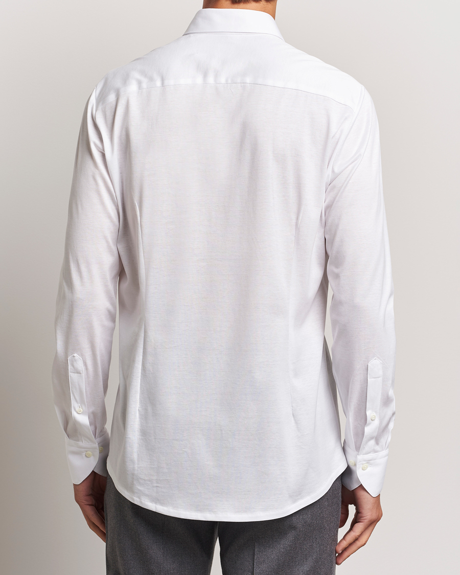 Herre | Skjorter | Stenströms | Slimline Stretch Jersey Shirt White