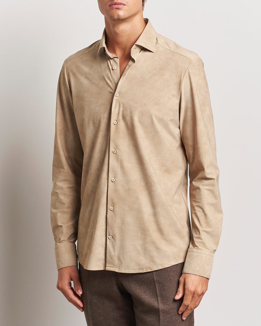Herre | Skjorter | Stenströms | Slimline 4-Way Stretch Shirt Beige