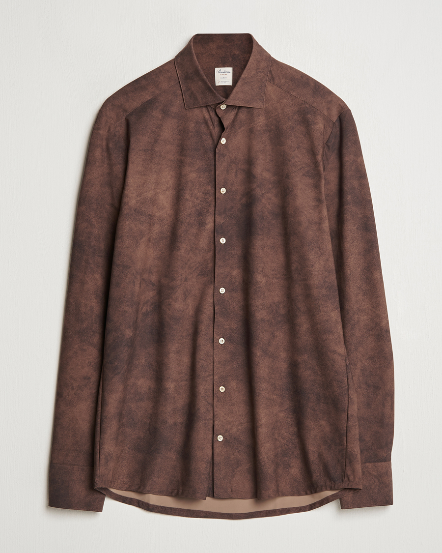 Herre | Skjorter | Stenströms | Slimline 4-Way Stretch Shirt Brown