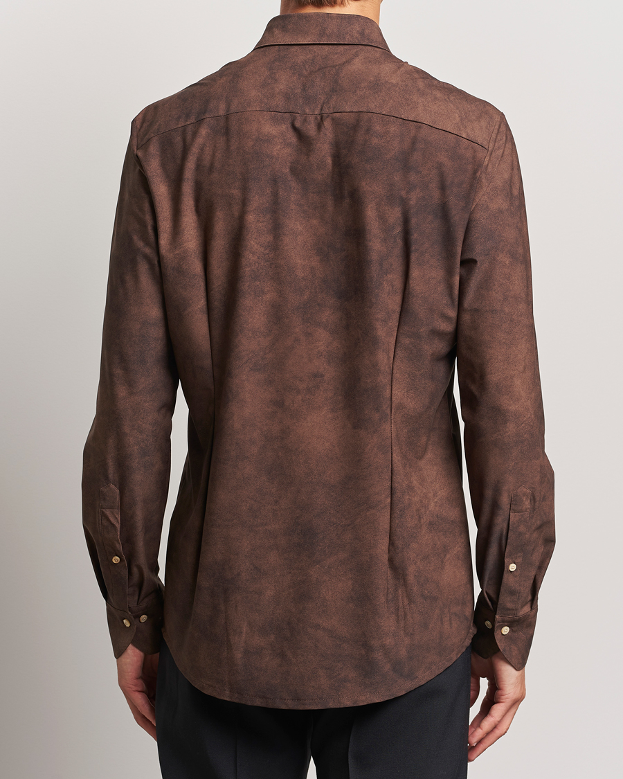 Herre | Skjorter | Stenströms | Slimline 4-Way Stretch Shirt Brown