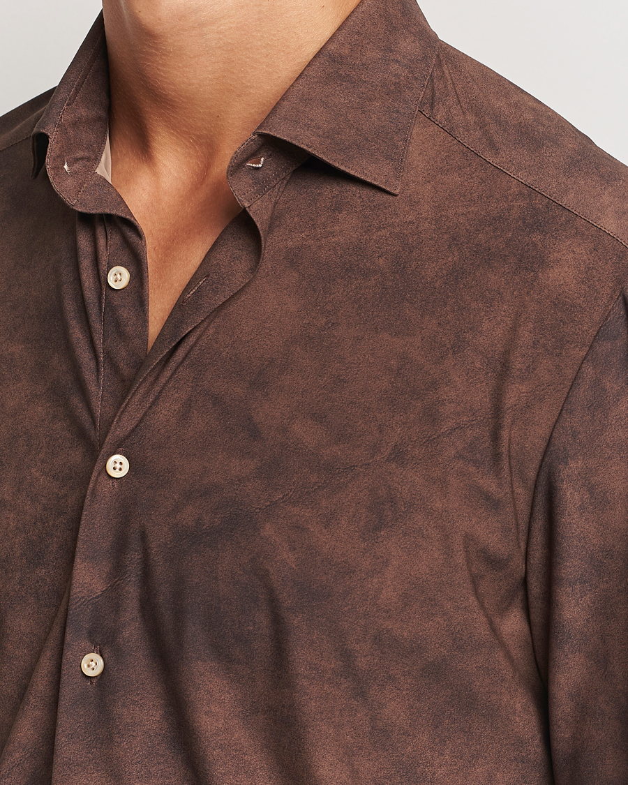 Herre | Skjorter | Stenströms | Slimline 4-Way Stretch Shirt Brown