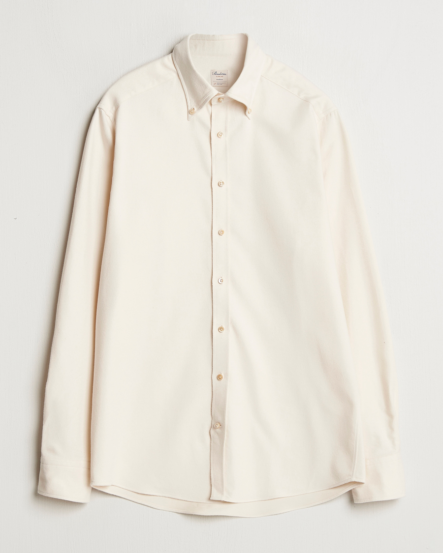 Herre | Skjorter | Stenströms | Slimline Flannel Shirt Beige