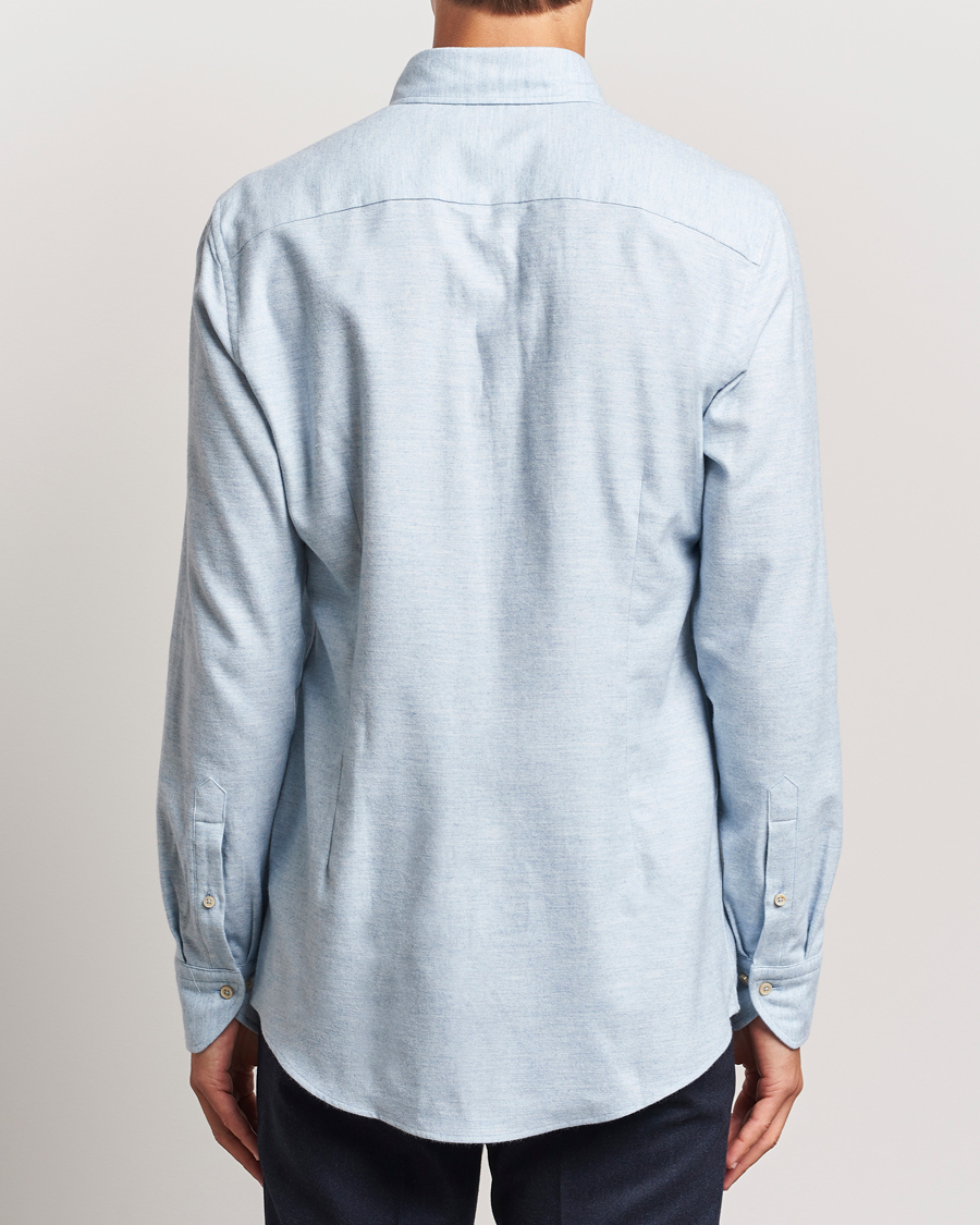 Herre | Skjorter | Stenströms | Slimline Flannel Shirt Light Blue