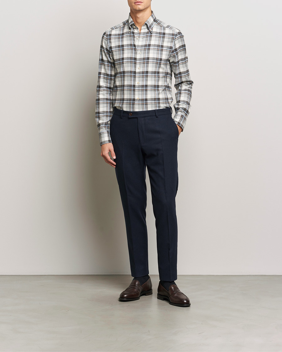 Herre | Skjorter | Stenströms | Slimline Flannel Checked Shirt Multi
