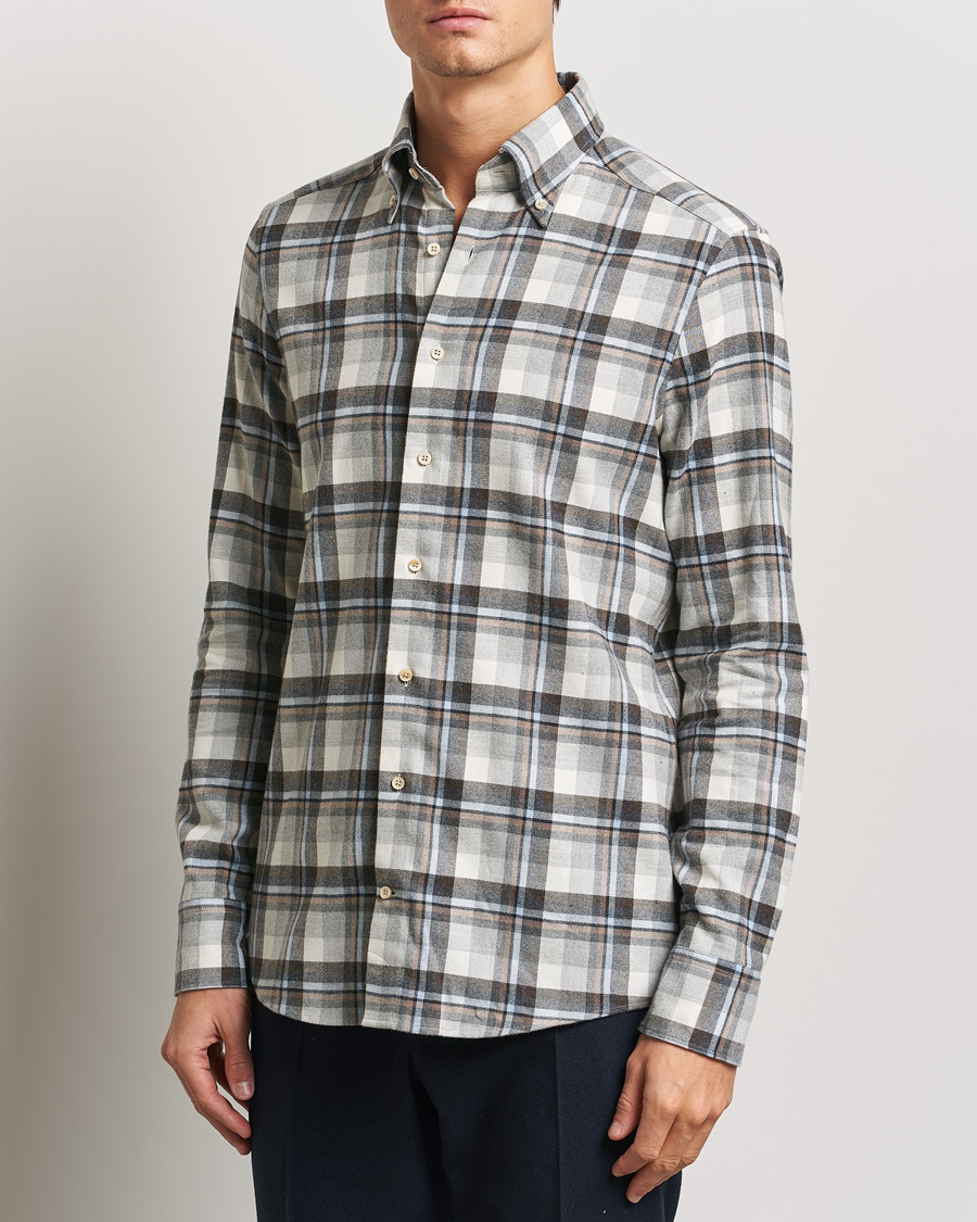 Herre | Skjorter | Stenströms | Slimline Flannel Checked Shirt Multi