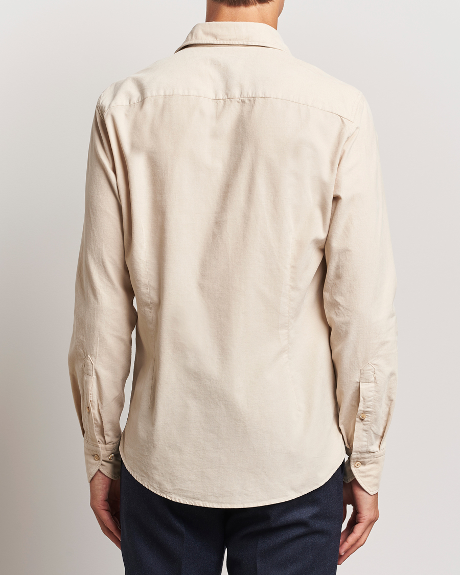 Herre | Skjorter | Stenströms | Slimline Cut Away Cord Shirt Beige