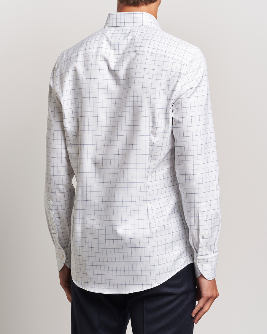 Herre | Skjorter | Stenströms | Slimline Checked Oxford Button Down Shirt White