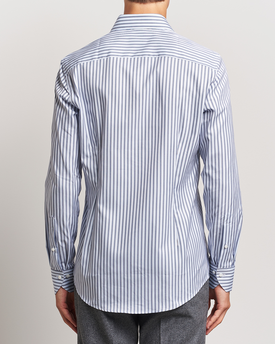 Herre | Skjorter | Stenströms | Slimline Striped Luxury Oxford Shirt Blue
