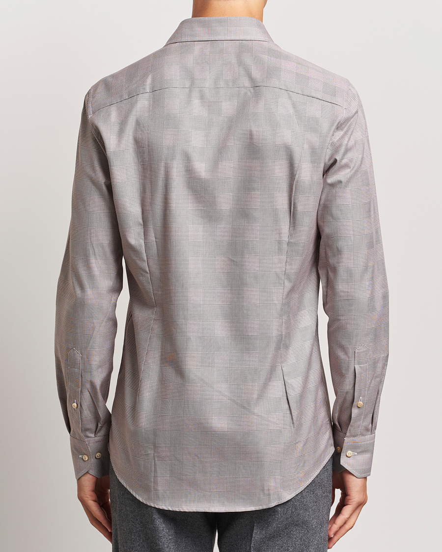 Herre | Skjorter | Stenströms | Slimline Checked Twill Shirt Brown