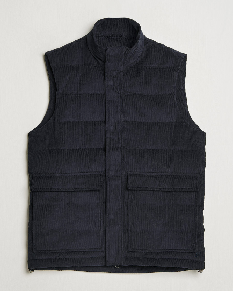 Herre | Jakker | Stenströms | Pocket Corduroy Vest Navy