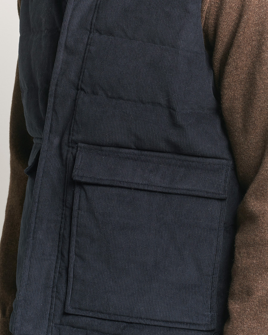 Herre | Jakker | Stenströms | Pocket Corduroy Vest Navy