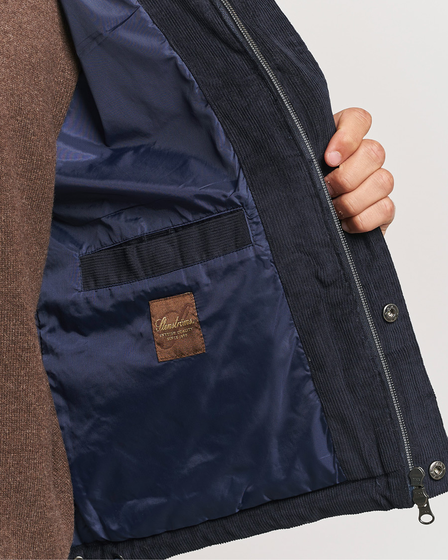 Herre | Jakker | Stenströms | Pocket Corduroy Vest Navy