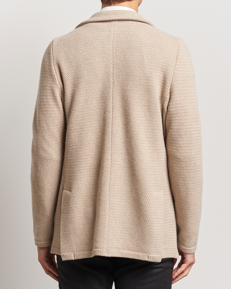 Herre | Dressjakker | Stenströms | Knitted Textured Merino Wool Blazer Beige