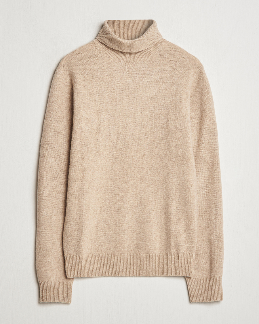 Herre | Gensere | Stenströms | Knitted Yak/Merino Rollneck Beige