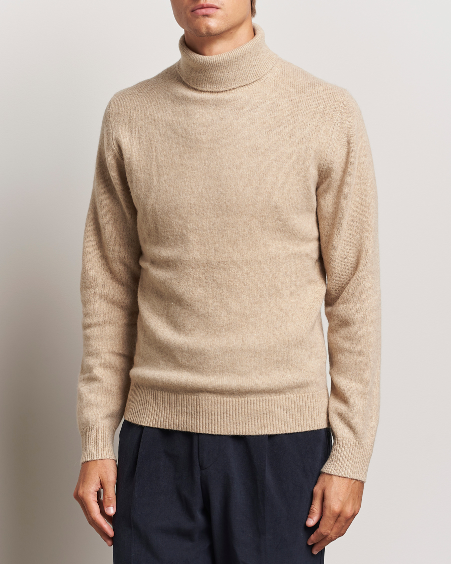Herre | Gensere | Stenströms | Knitted Yak/Merino Rollneck Beige