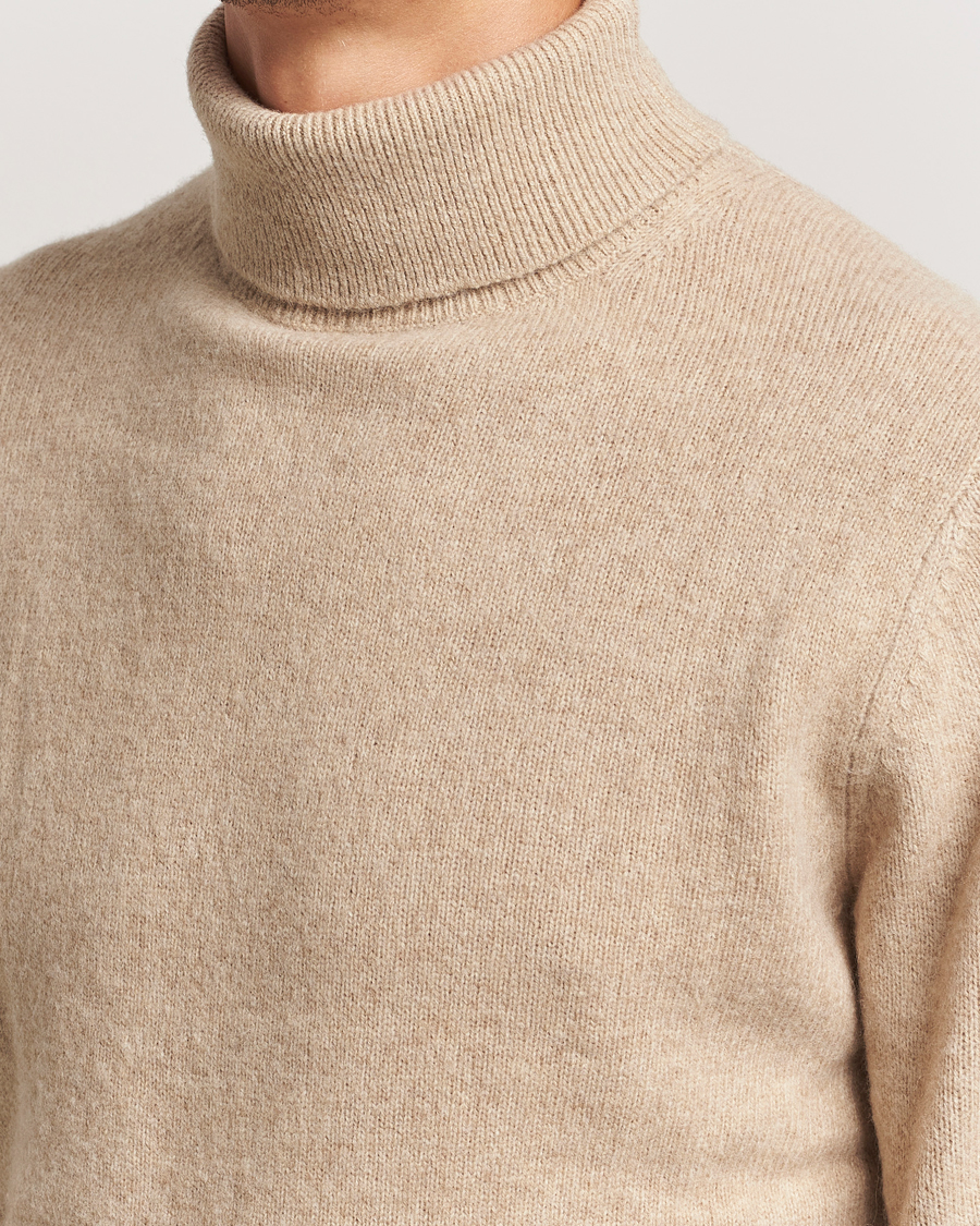Herre | Gensere | Stenströms | Knitted Yak/Merino Rollneck Beige