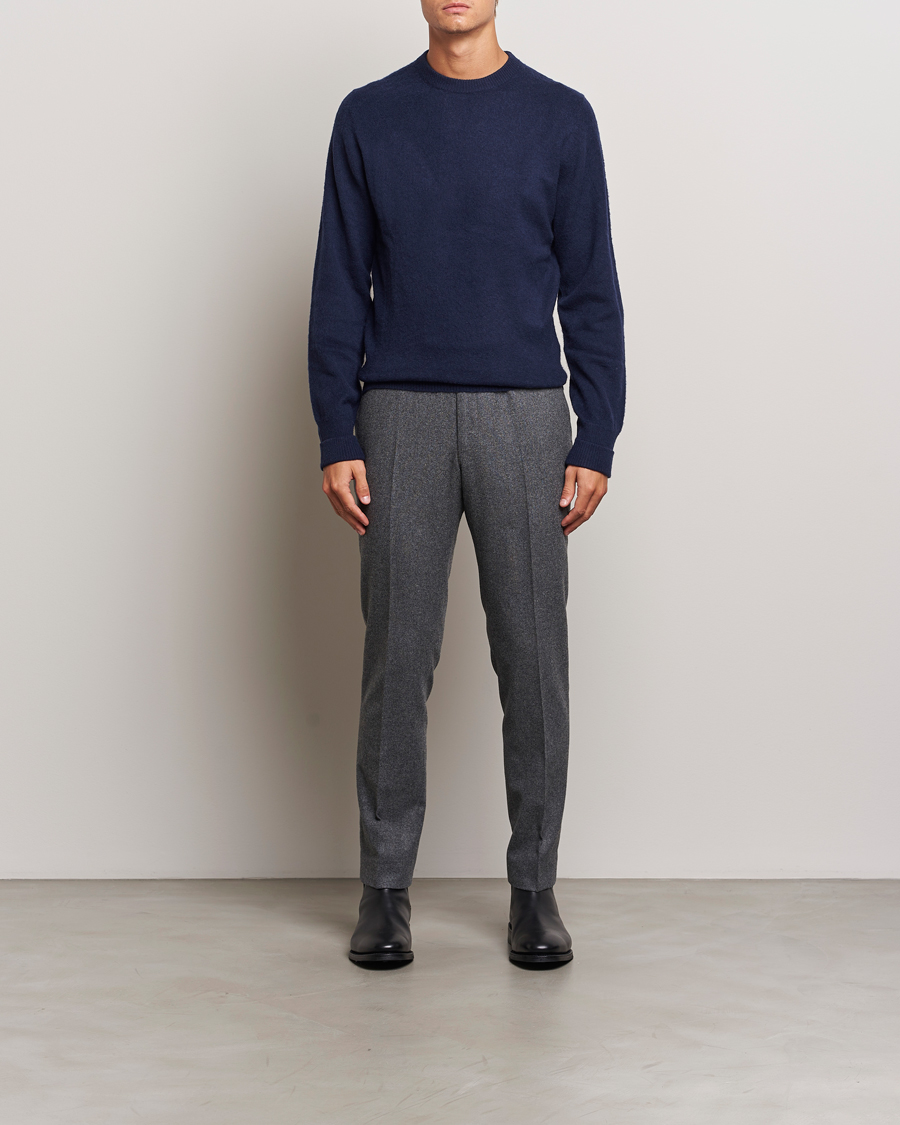 Herre | Gensere | Stenströms | Brushed Merino Crew Neck Navy