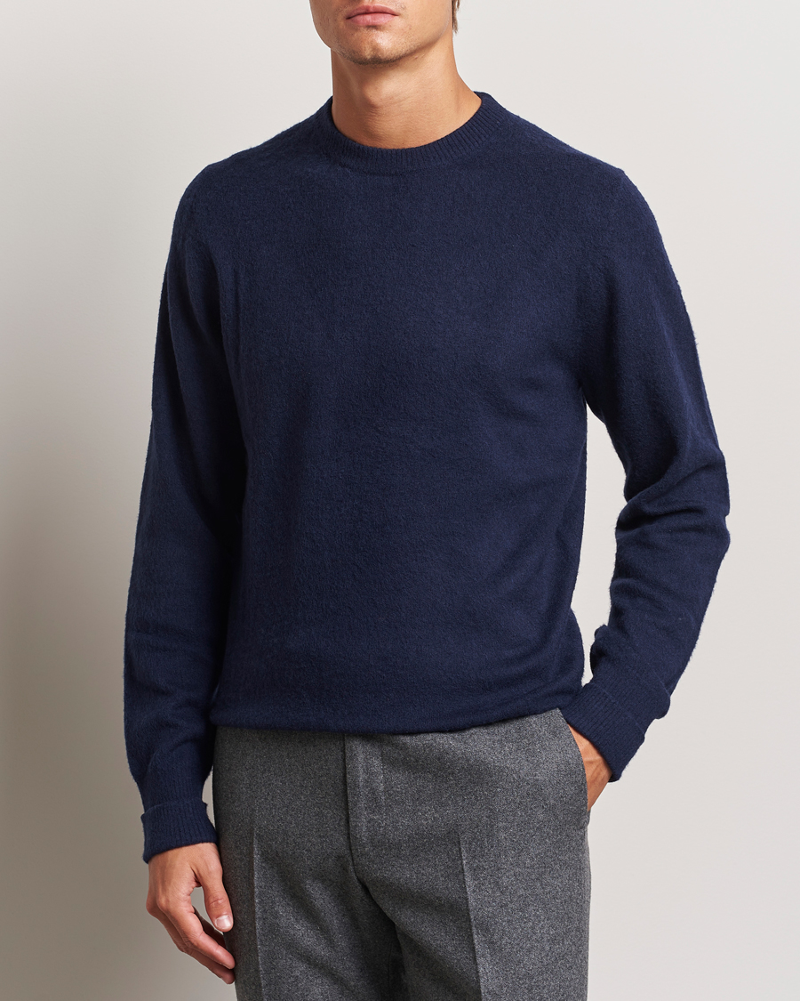 Herre | Gensere | Stenströms | Brushed Merino Crew Neck Navy