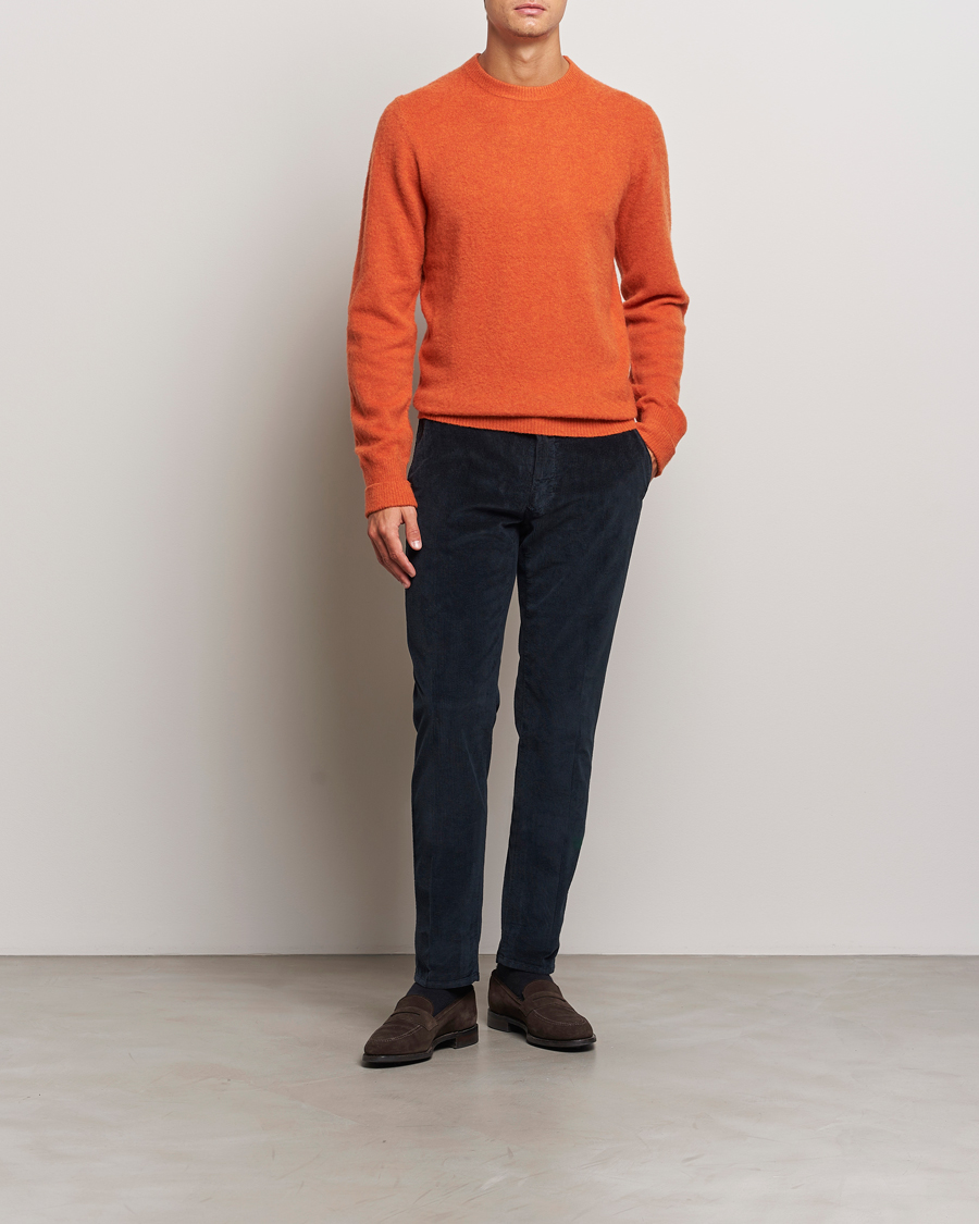 Herre | Gensere | Stenströms | Brushed Merino Crew Neck Orange