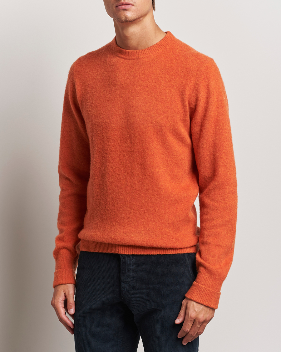 Herre | Gensere | Stenströms | Brushed Merino Crew Neck Orange