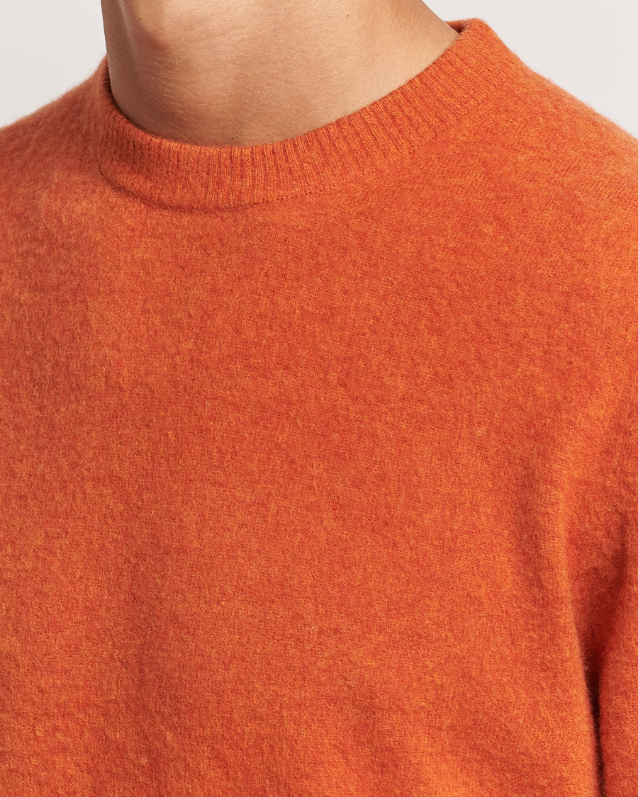Herre | Gensere | Stenströms | Brushed Merino Crew Neck Orange