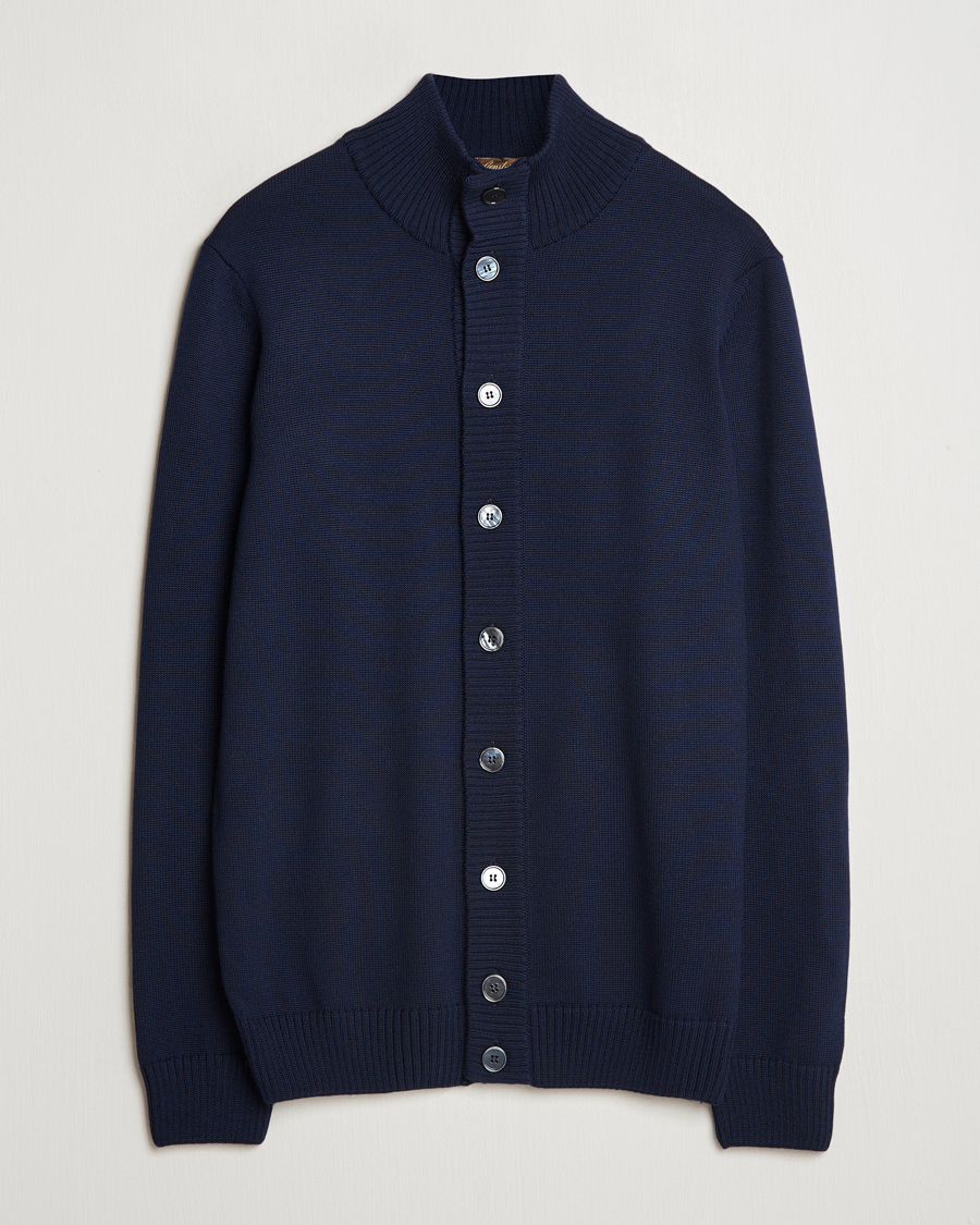 Herre | Gensere | Stenströms | Chunky Knitted Merino Cardigan Navy