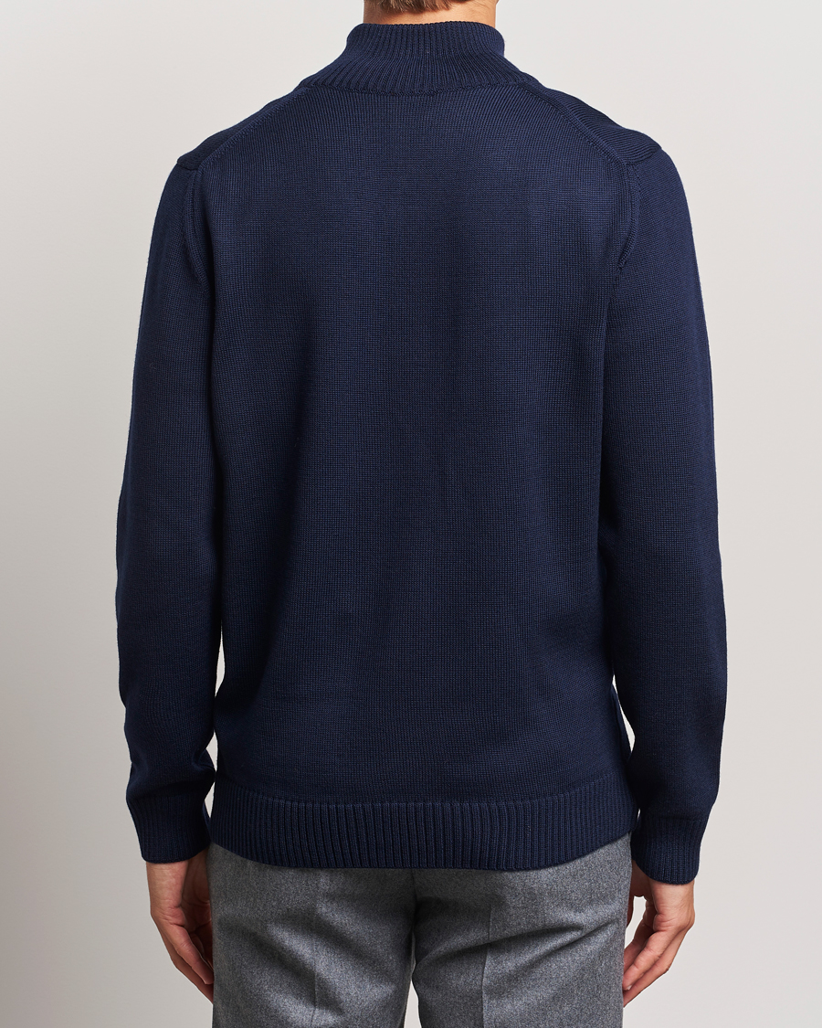 Herre | Gensere | Stenströms | Chunky Knitted Merino Cardigan Navy