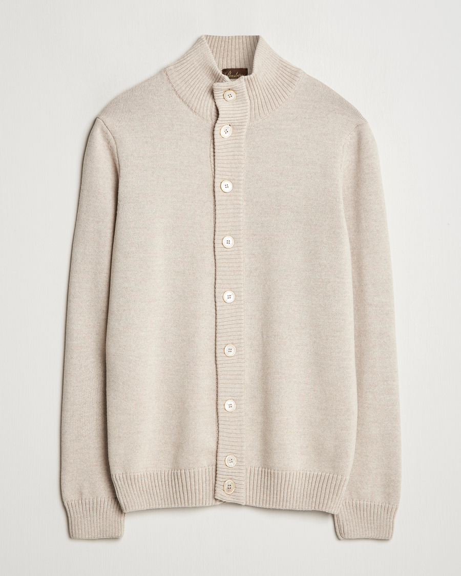 Herre | Gensere | Stenströms | Chunky Knitted Merino Cardigan Beige