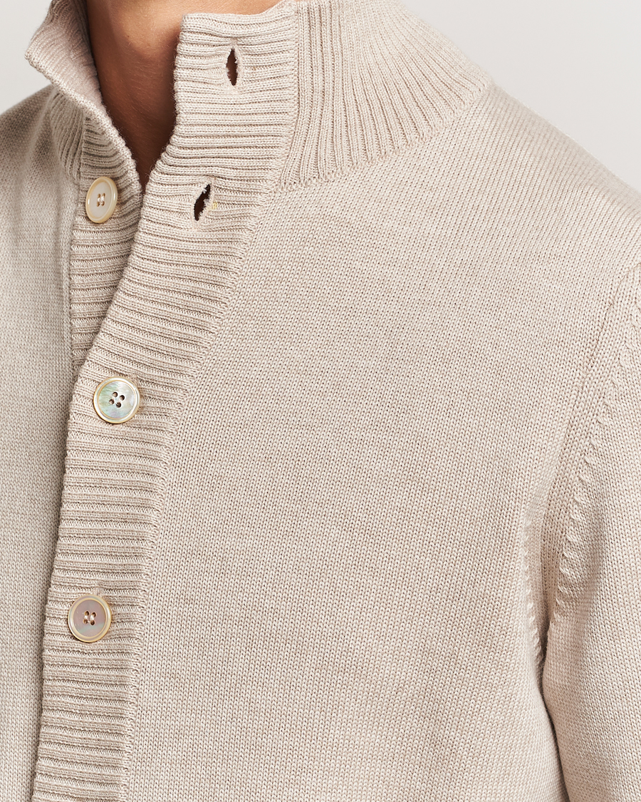 Herre | Gensere | Stenströms | Chunky Knitted Merino Cardigan Beige