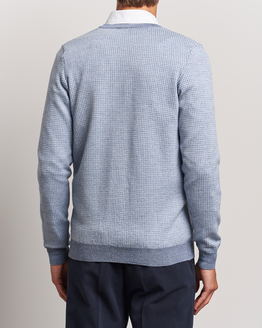 Herre | Gensere | Stenströms | Pepita Merino Wool Cardigan Navy