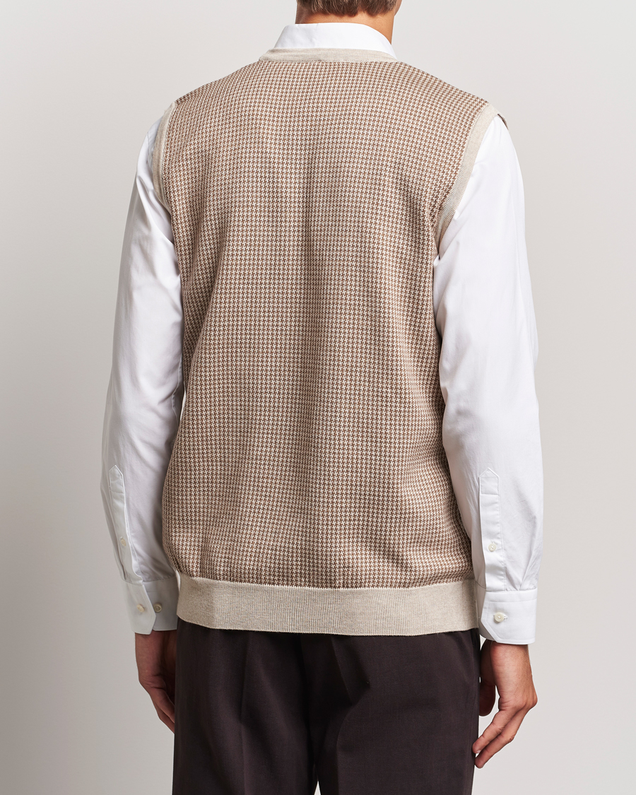 Herre | Gensere | Stenströms | Pepita Merino Wool Vest Brown