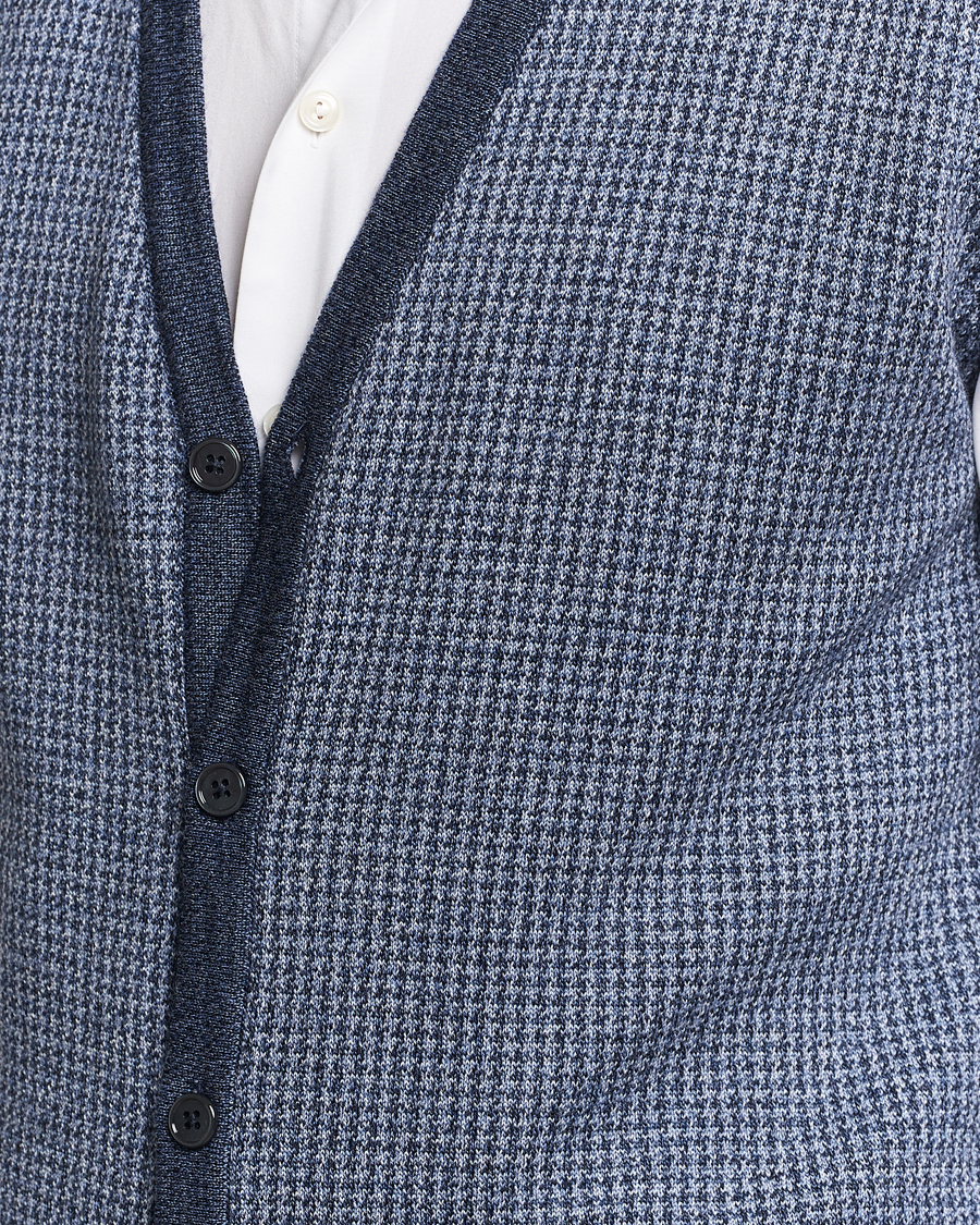 Herre | Gensere | Stenströms | Pepita Merino Wool Vest Navy