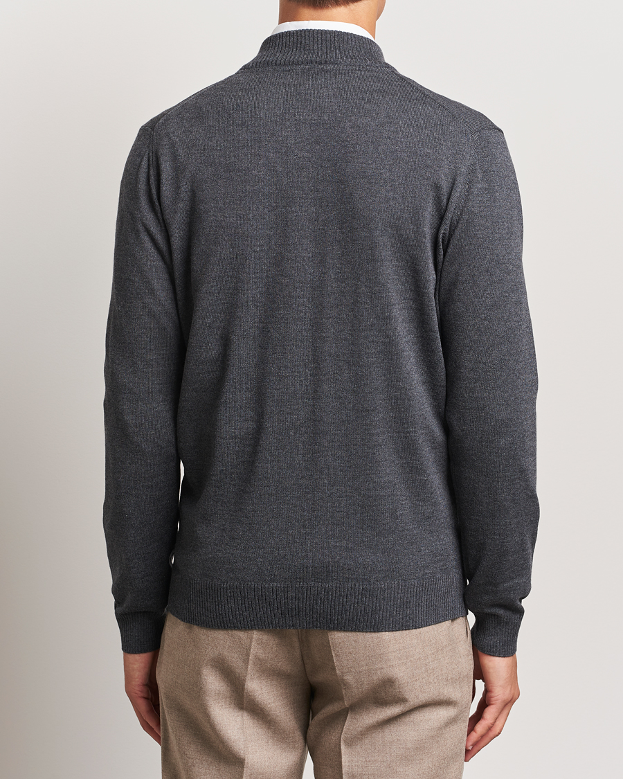 Herre | Gensere | Stenströms | Merino Full Zip Dark Grey