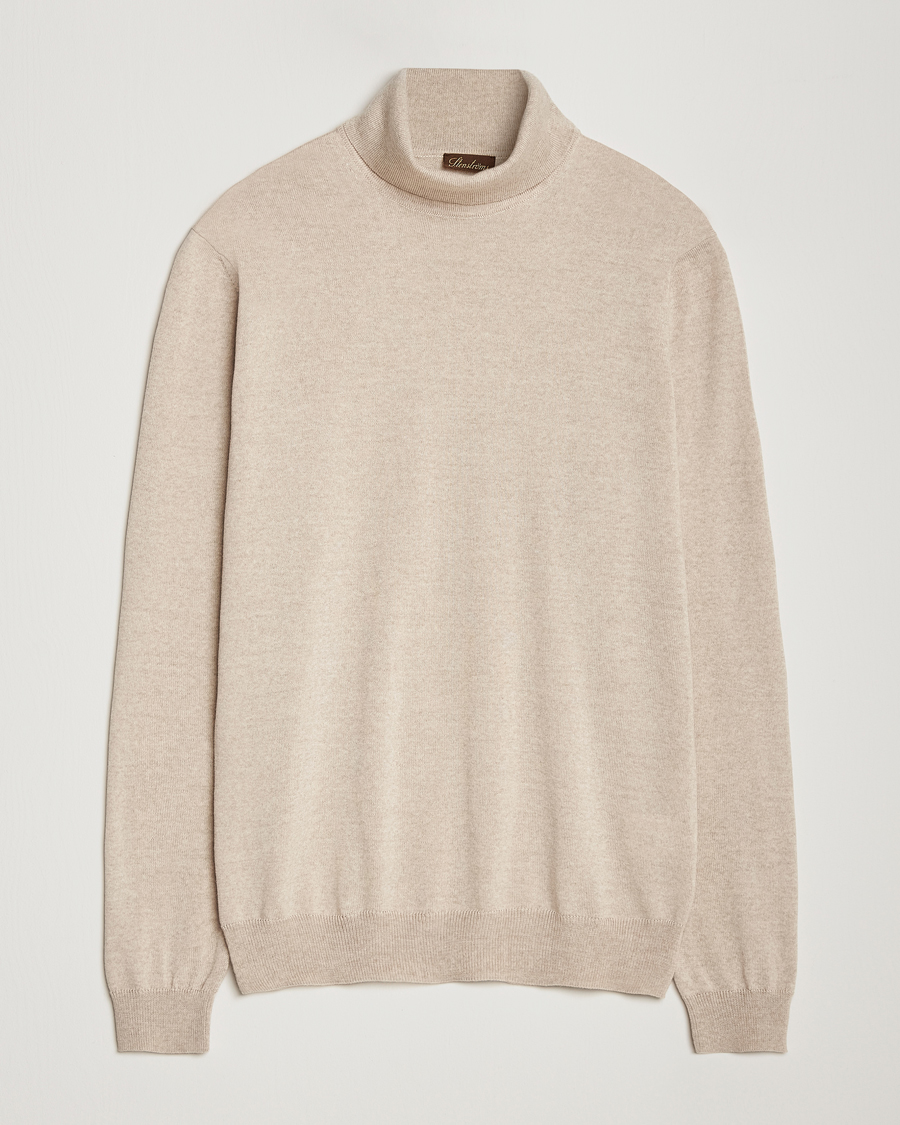 Herre | Gensere | Stenströms | Merino Rollneck Beige
