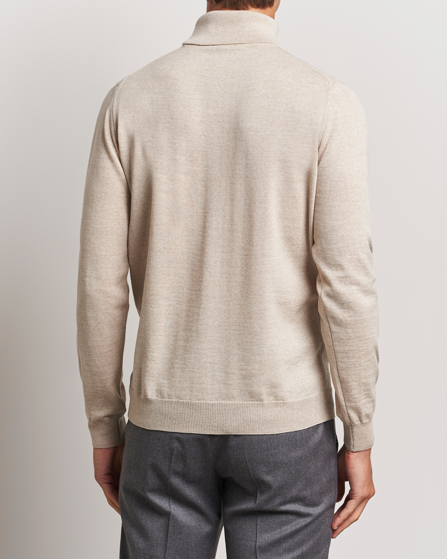 Herre | Gensere | Stenströms | Merino Rollneck Beige