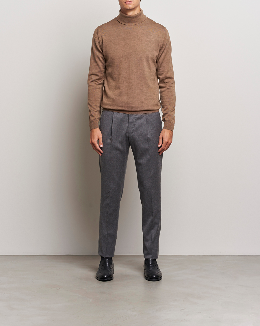 Herre | Gensere | Stenströms | Merino Rollneck Brown