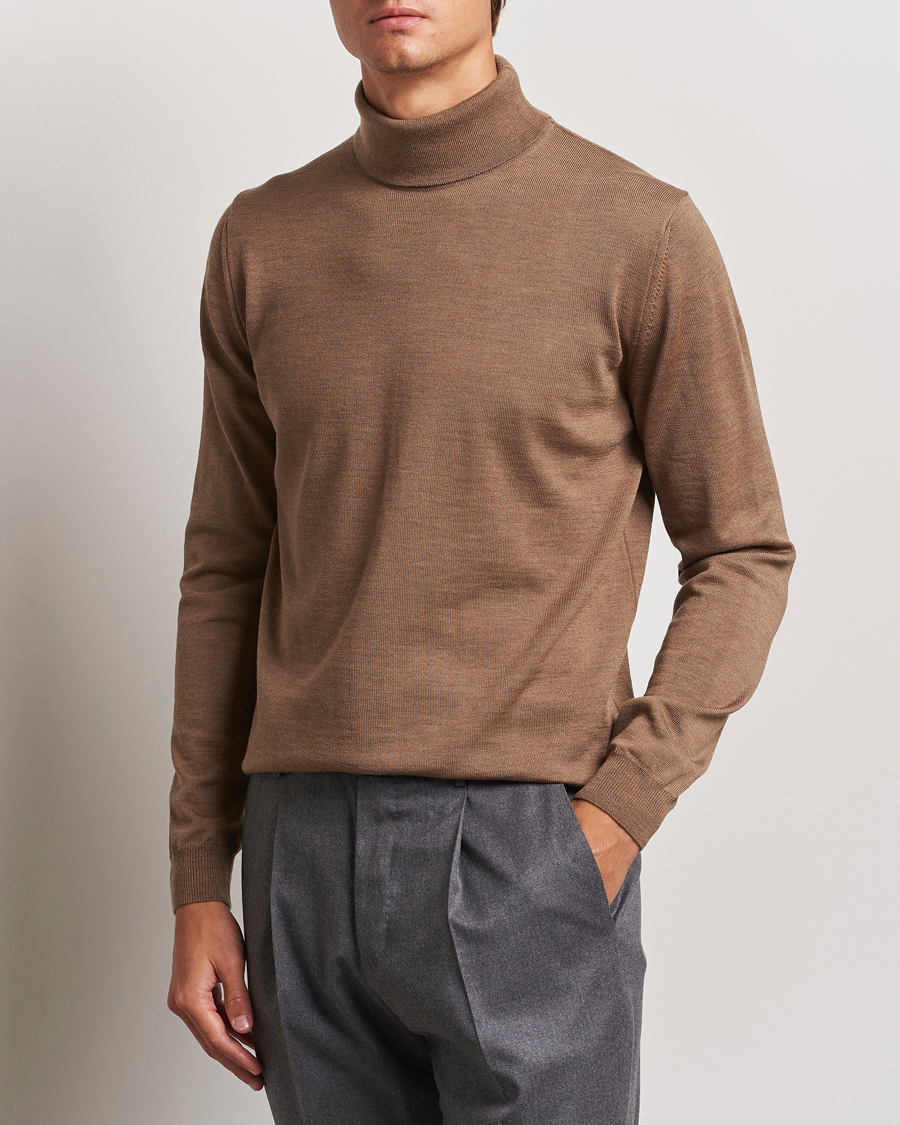 Herre | Gensere | Stenströms | Merino Rollneck Brown